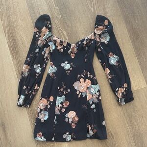 Wilfred Black Floral Long Sleeve Dress